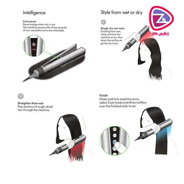 اتو مو حالت دهنده موی سر دایسون مدل dyson ht01 ceramic pink
