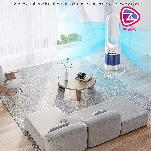 پنکه برجی هیتر ستونی قابل حمل بدون پره Acoolir