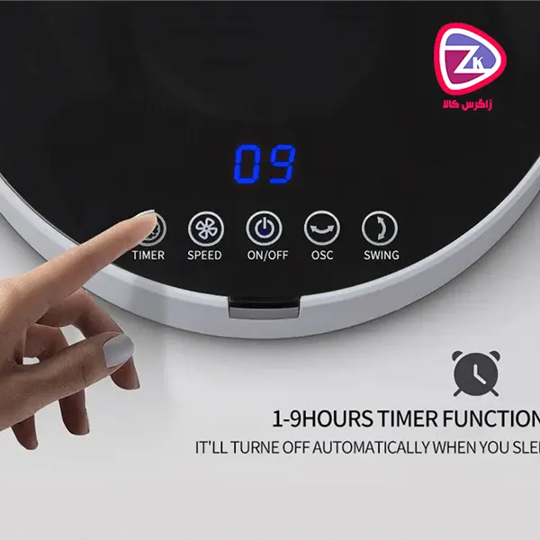 یک پنل LED کوچک و خوانا بر بدنه‌ی فن گردش هوا FOCHEA سفارش آلمان مدل (FSA-898)