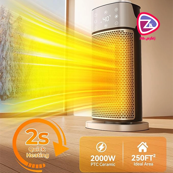 بخاری برقی پرایموولف با توان ۲۰۰۰ وات و طراحی پرتابل، به سرعت محیط را گرم می‌کند