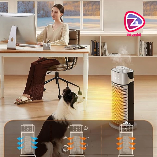 توان ۲۰۰۰ وات به همراه المنت‌های سرامیکی باعث می‌شود گرما به سرعت در محیط منتشر شود